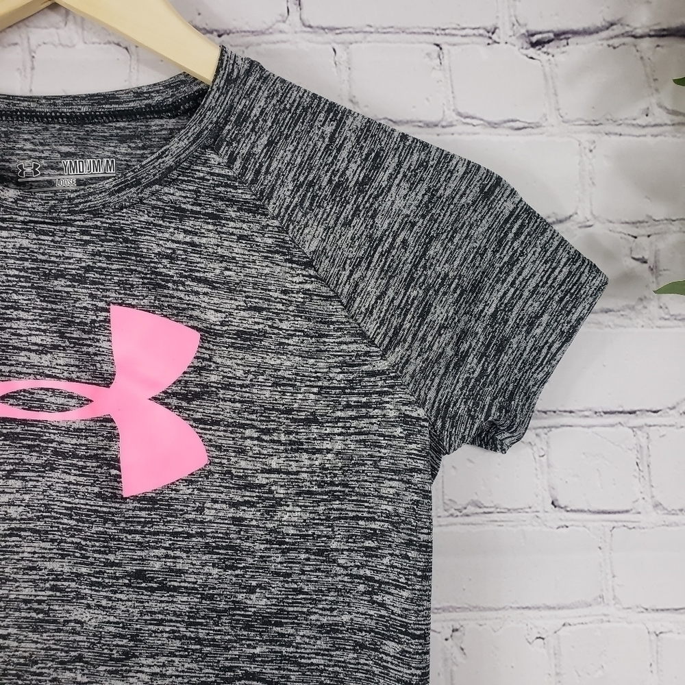UNDER ARMOUR Heat Gear Short Sleeve Top Size YMD - Picture 3 of 8